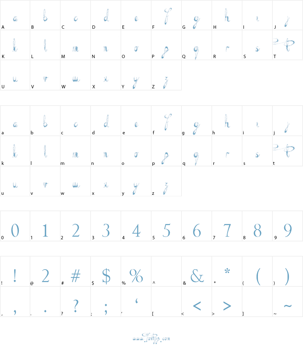 Decayed in Sixty Seconds Font Character